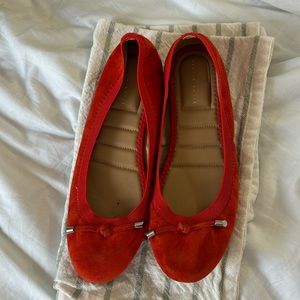 Red ballerina flats